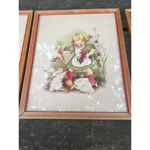 set of 3 framed vintage Henry B. Sandler nursery lithograph Art Prints children - Picture 5 of 12